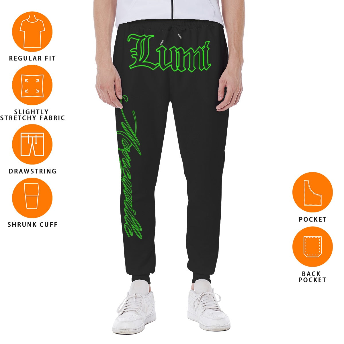 Green Moneyville Black Sweatpants