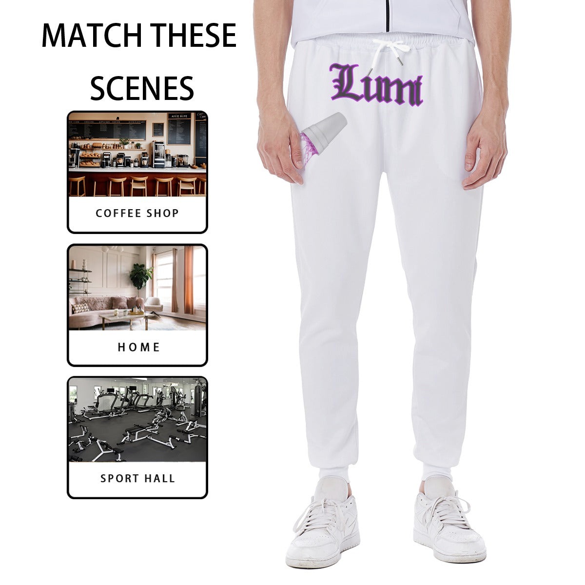 Purple Drank White Sweatpants