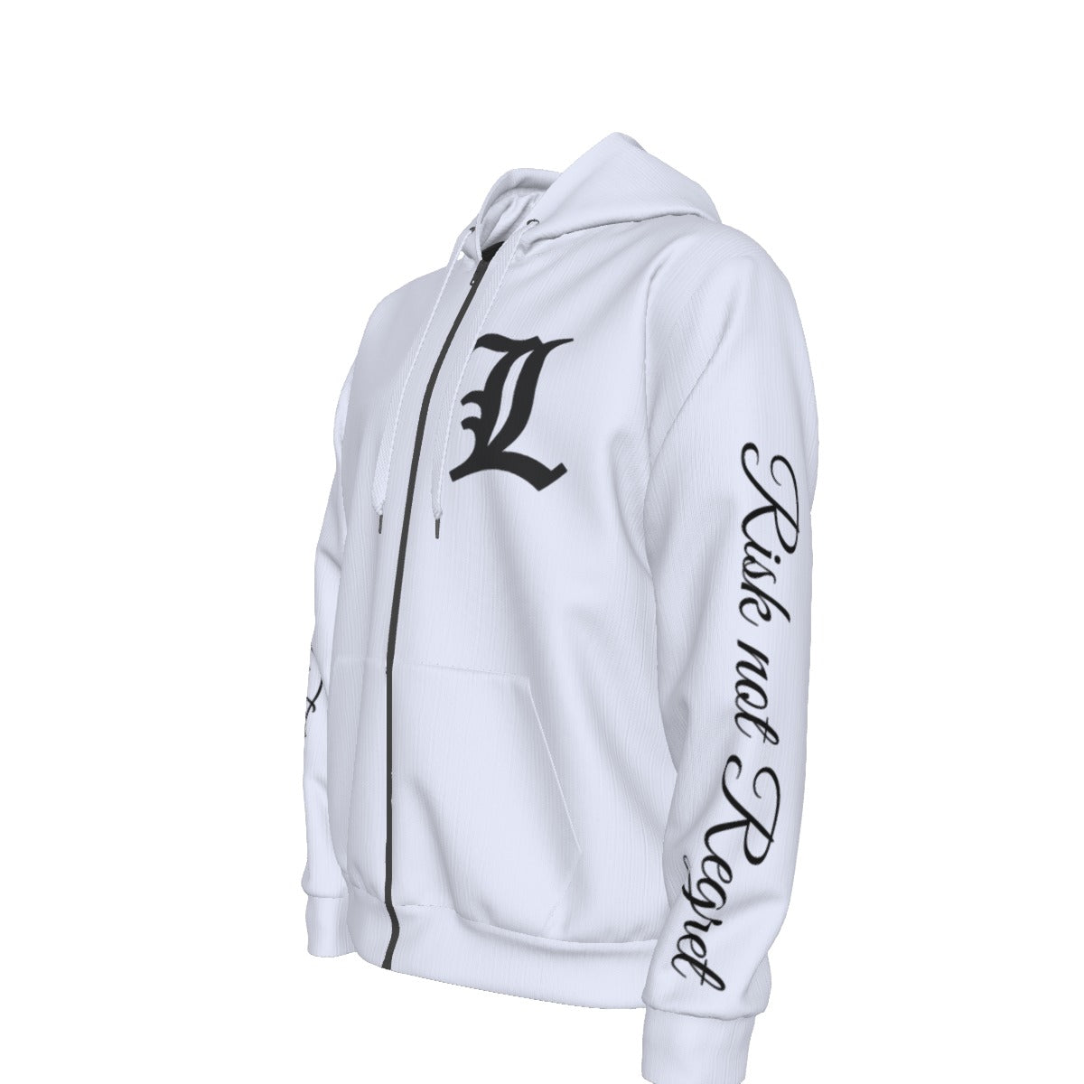 All-Over Print Unisex Zipper Hoodie With Black Lining