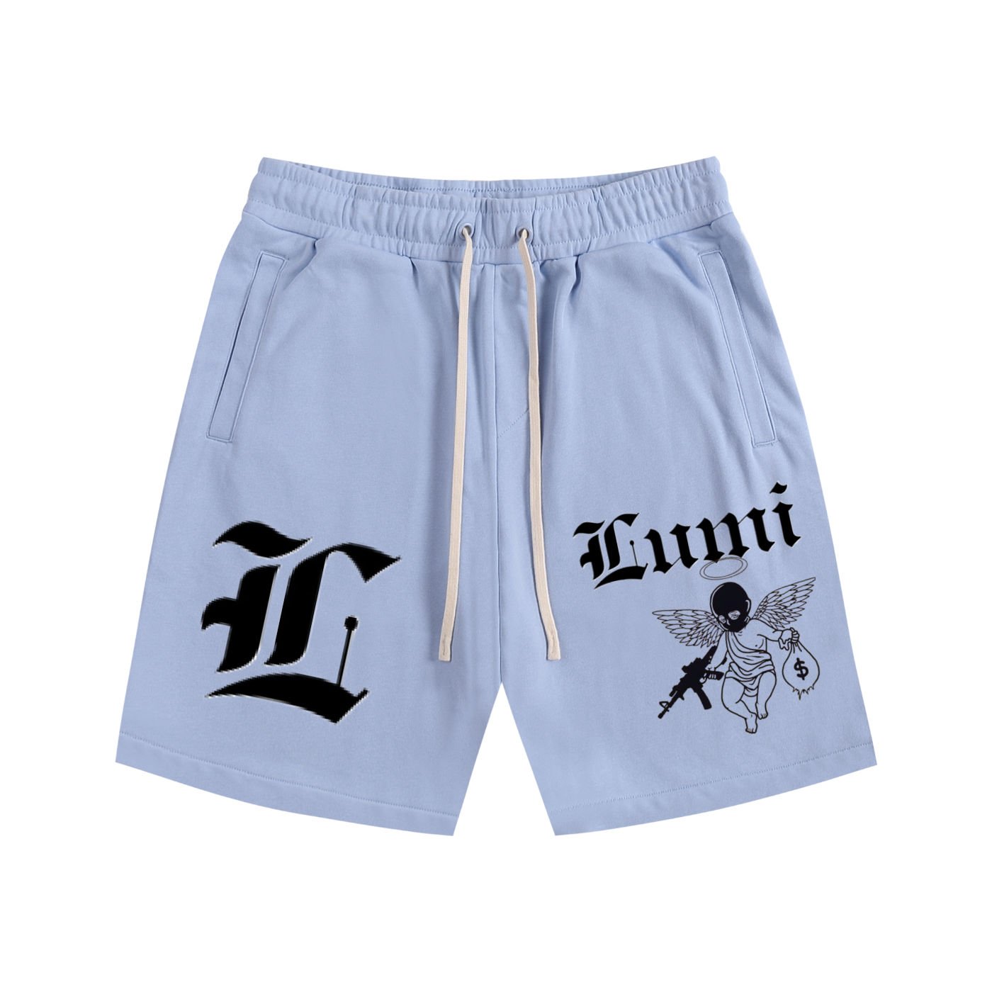 Sky Blue Lumi Cotton Shorts