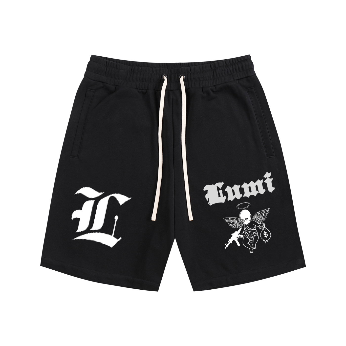 Black And White Cotton Shorts